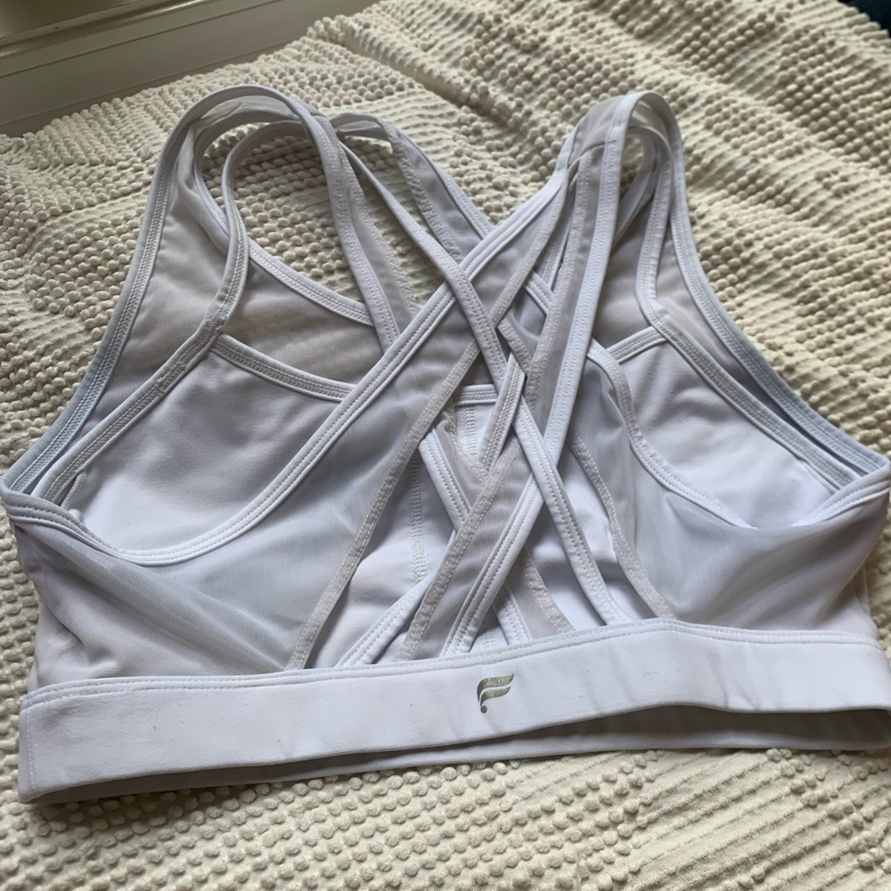Fabletics White Sports Bra Intimates Collection